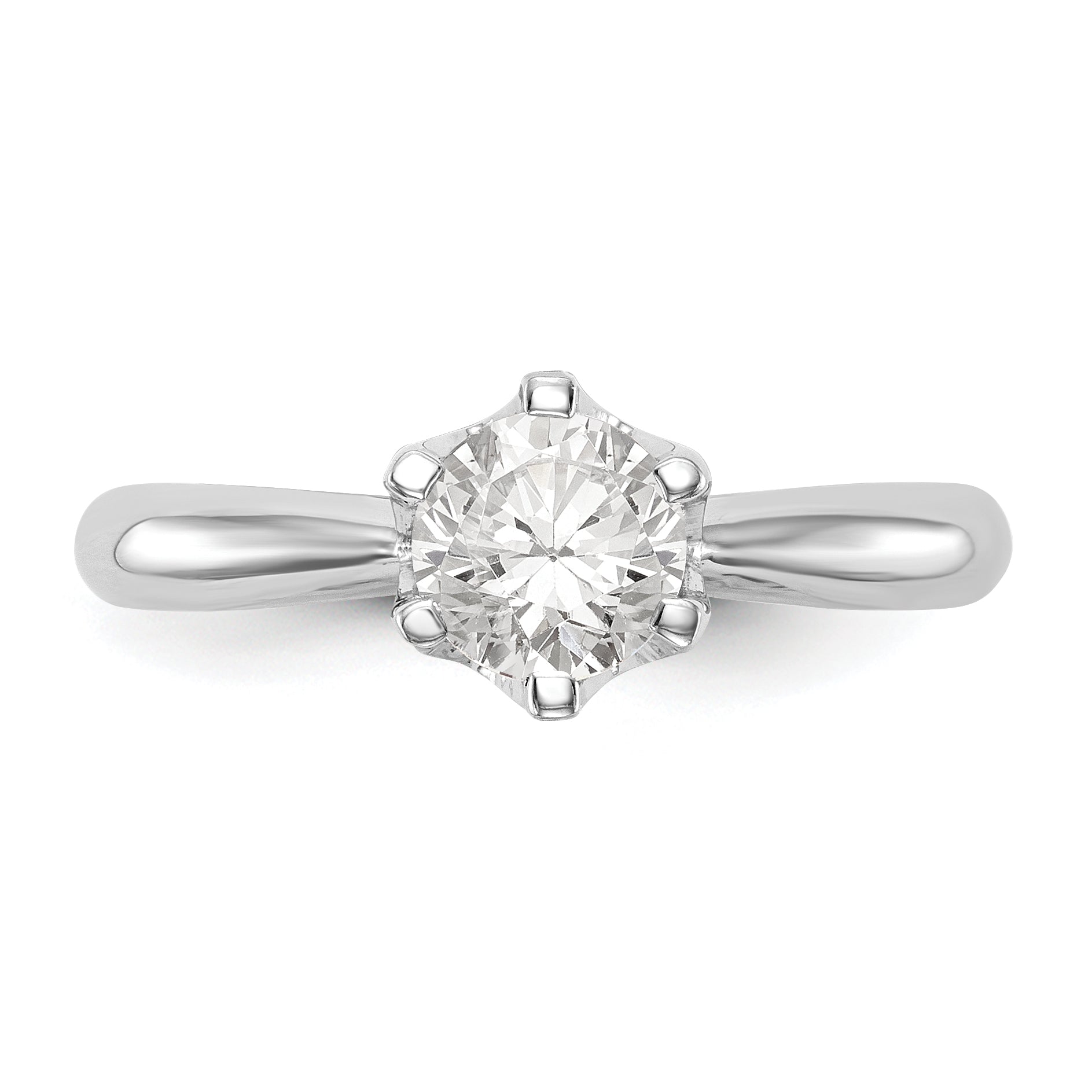 1.50ct. CZ Solid Real 14k White Gold Solitaire Engagement Ring