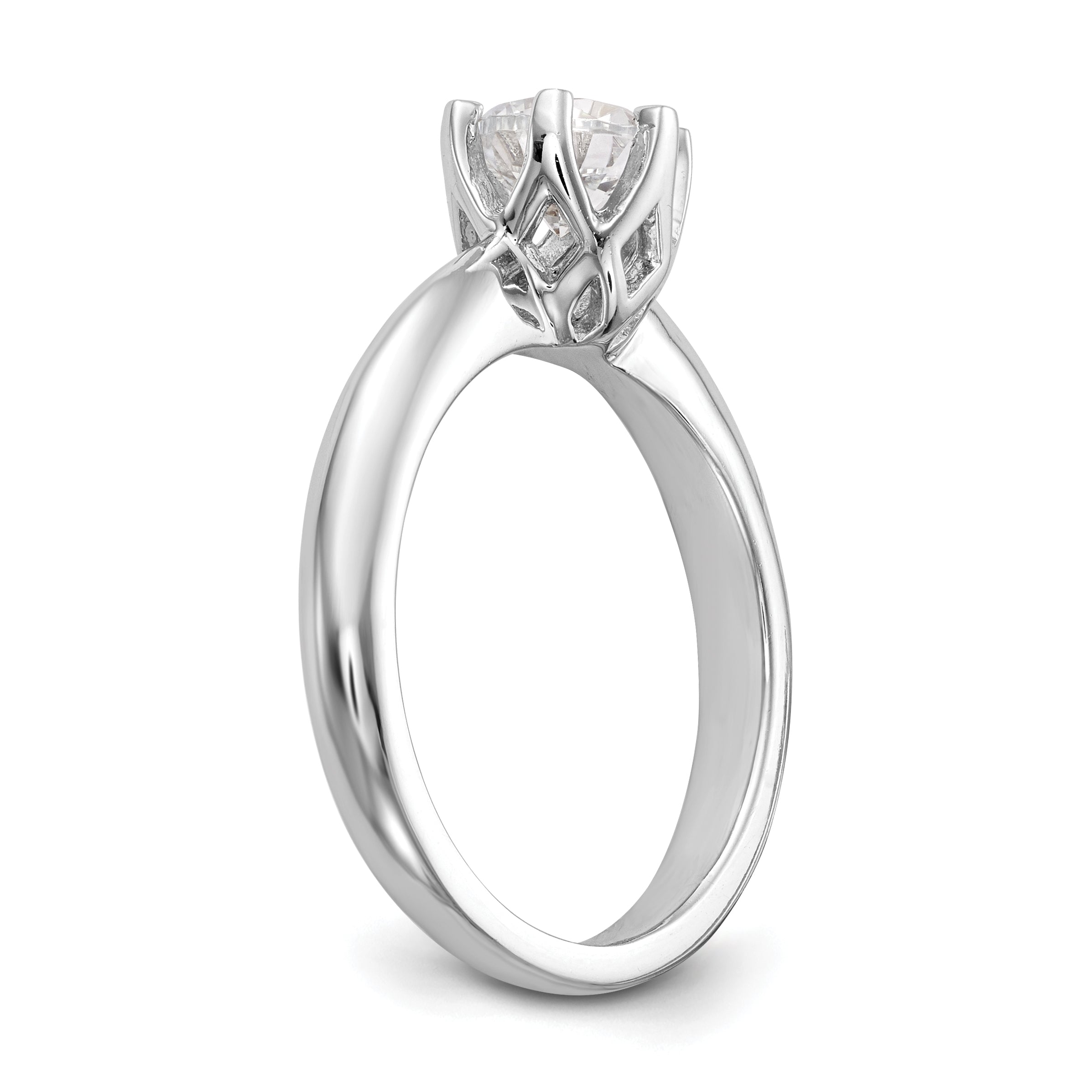 1.25ct. CZ Solid Real 14k White Gold Solitaire Engagement Ring