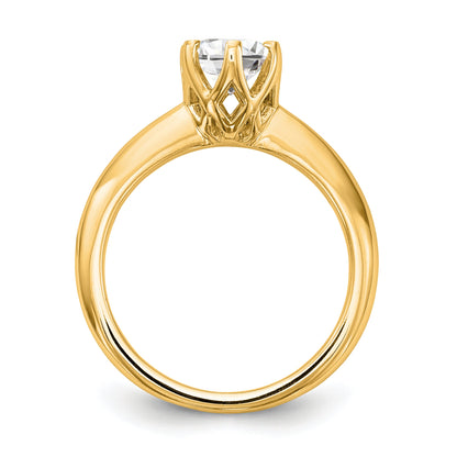 0.50ct. CZ Solid Real 14k Yellow Gold Solitaire Engagement Ring