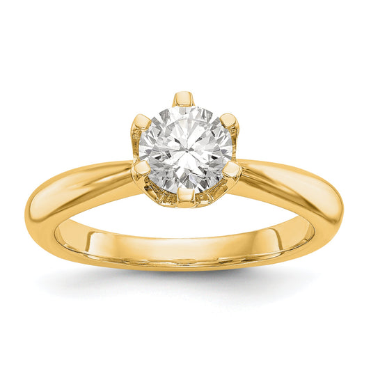 0.50ct. CZ Solid Real 14k Yellow Gold Solitaire Engagement Ring