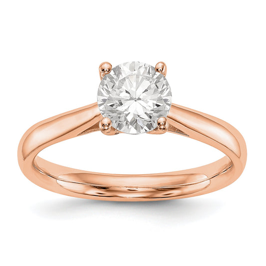 1.00ct. CZ Solid Real 14k White Gold Solitaire Engagement Ring