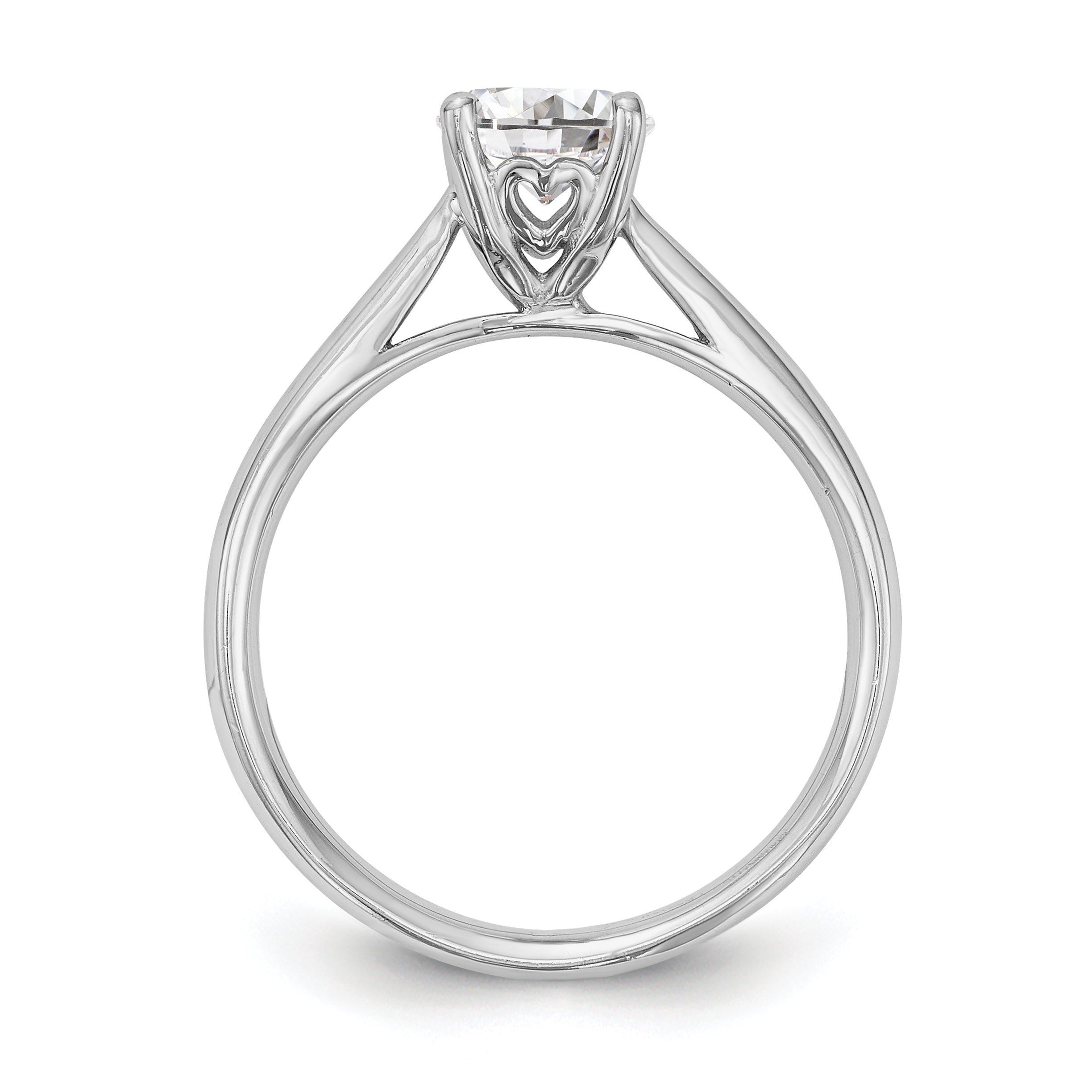 1.25ct. CZ Solid Real 14k White Gold Solitaire Engagement Ring
