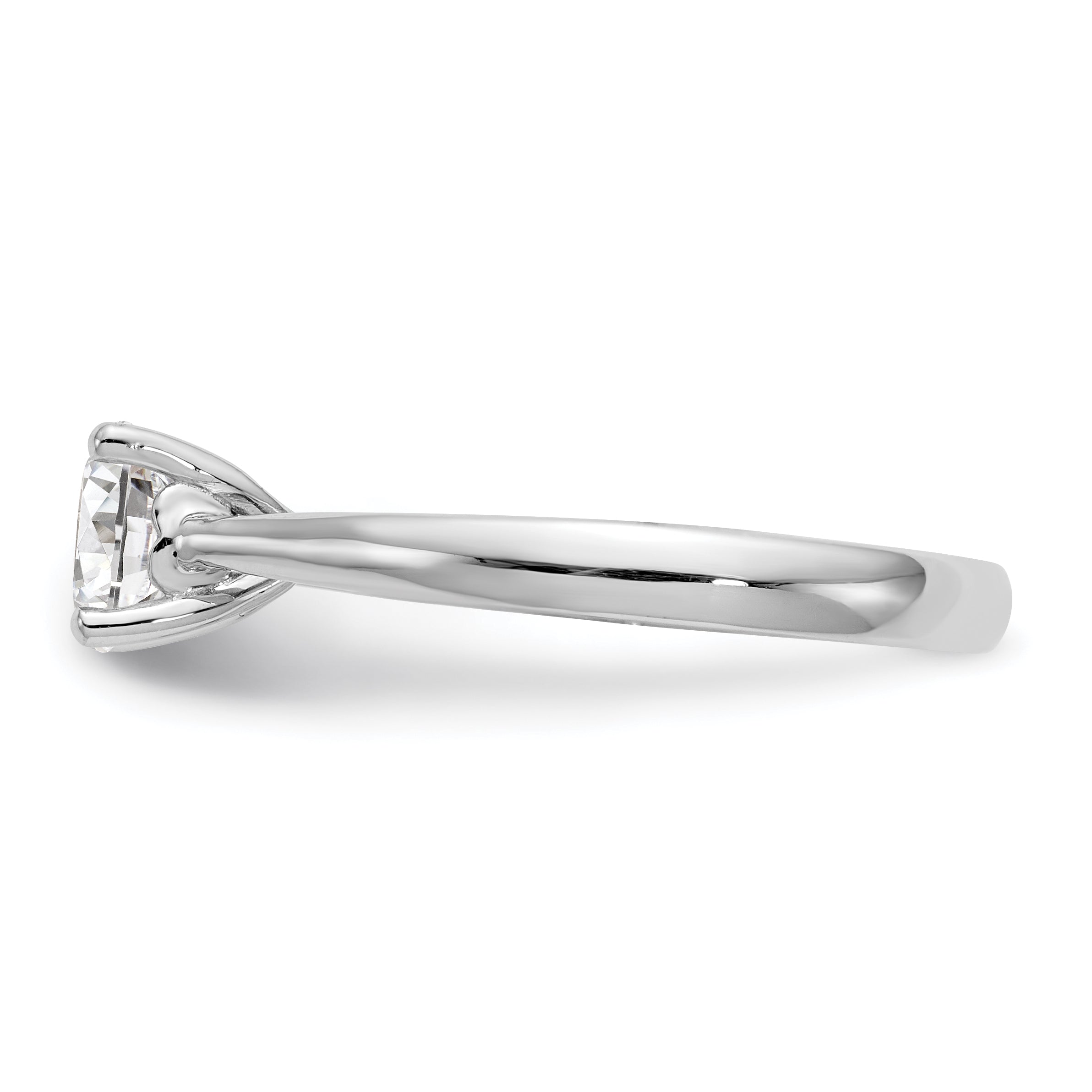 1.00ct. CZ Solid Real 14k White Gold Solitaire Engagement Ring
