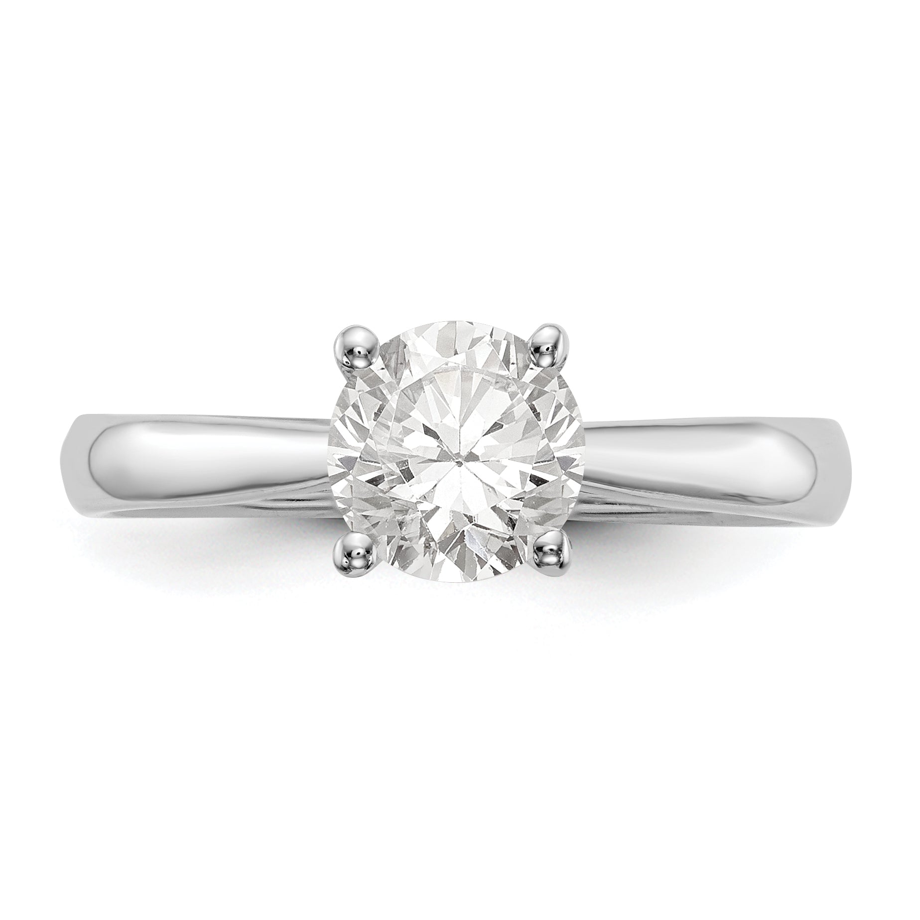 0.75ct. CZ Solid Real 14k White Gold Solitaire Engagement Ring