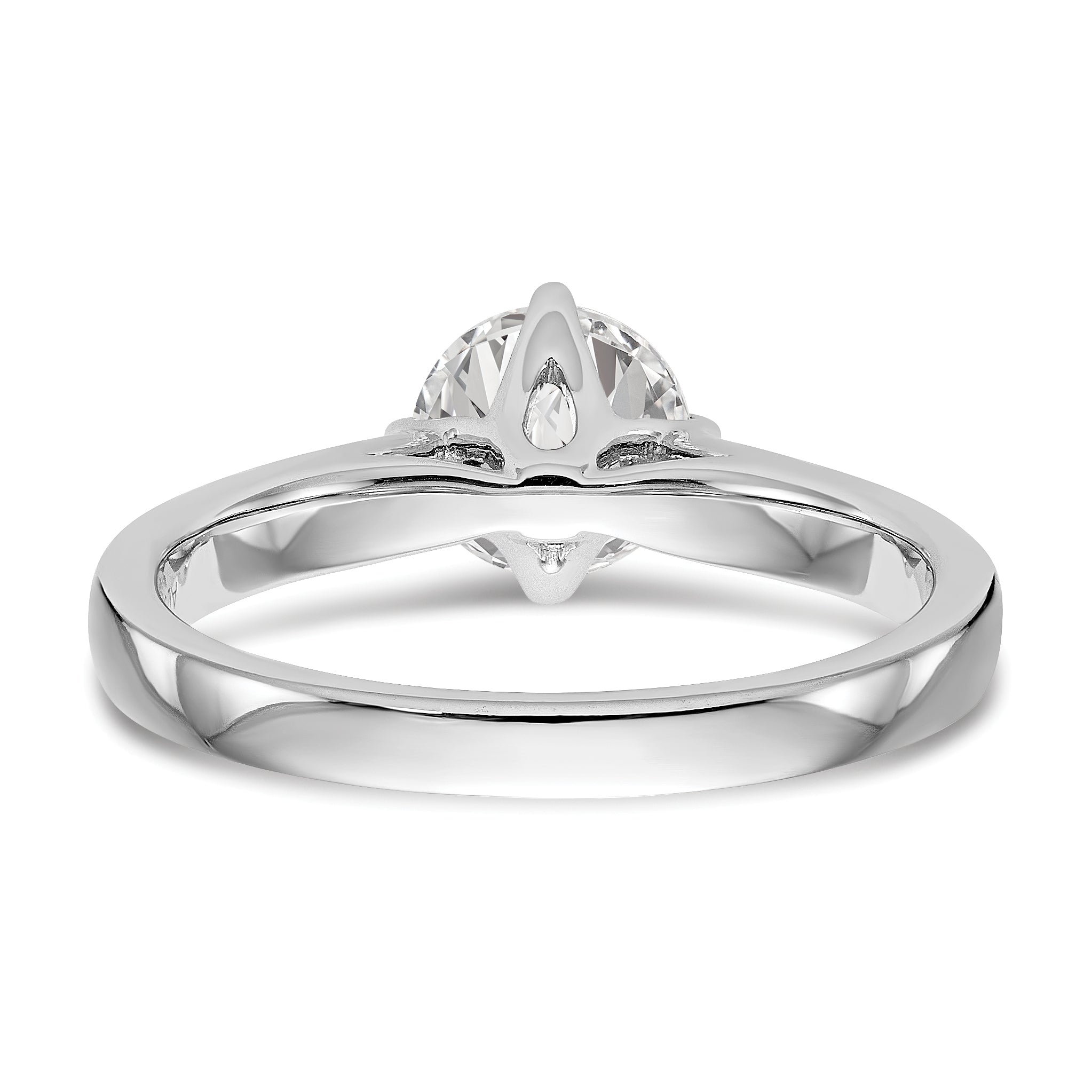 0.50ct. CZ Solid Real 14K White Gold Round Solitaire Engagement Ring Engagement Polished