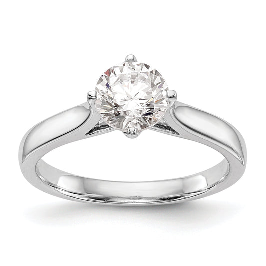 0.75ct. CZ Solid Real 14K White Gold Round Solitaire Engagement Ring Engagement Polished