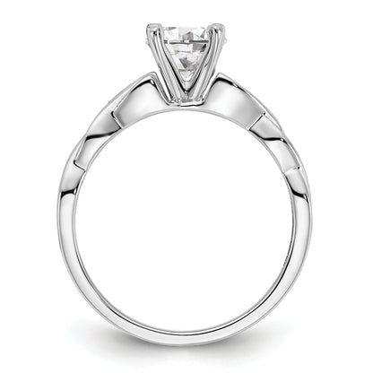 1.00ct. CZ Solid Real 14k White Gold Solitaire Engagement Ring