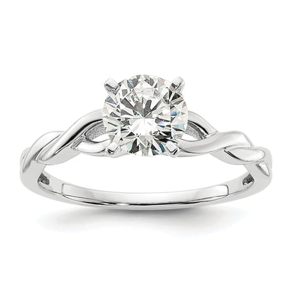 0.50ct. CZ Solid Real 14k White Gold Solitaire Engagement Ring