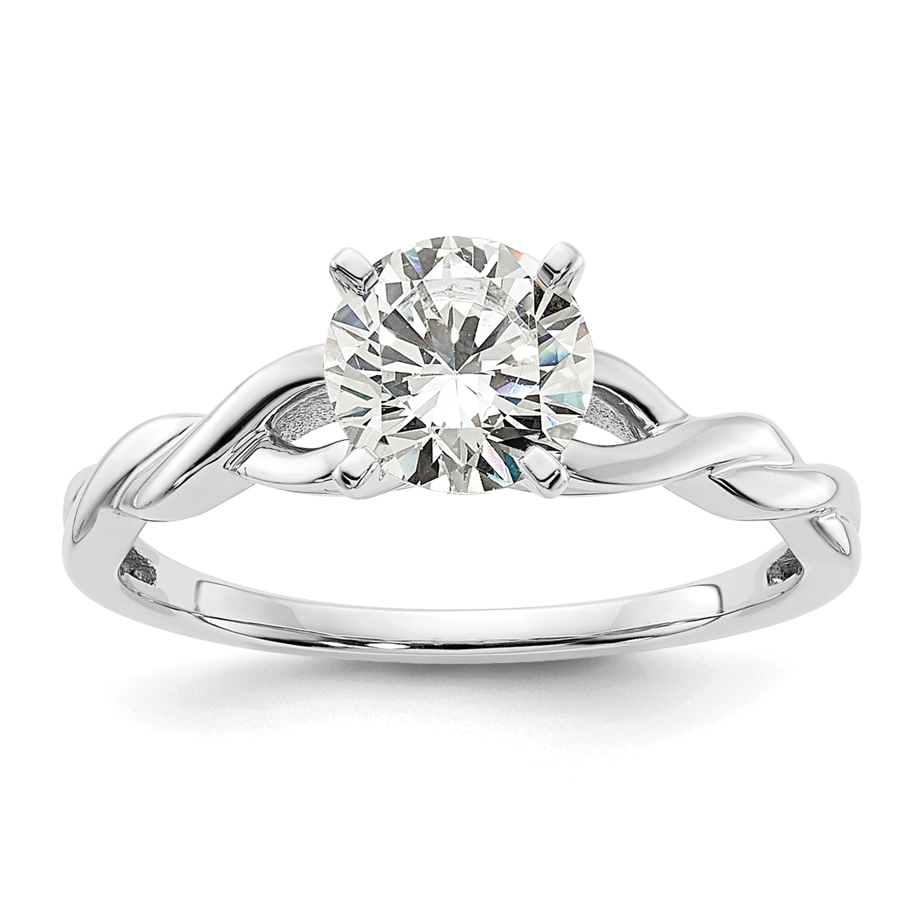 1.25ct. CZ Solid Real 14k White Gold Solitaire Engagement Ring