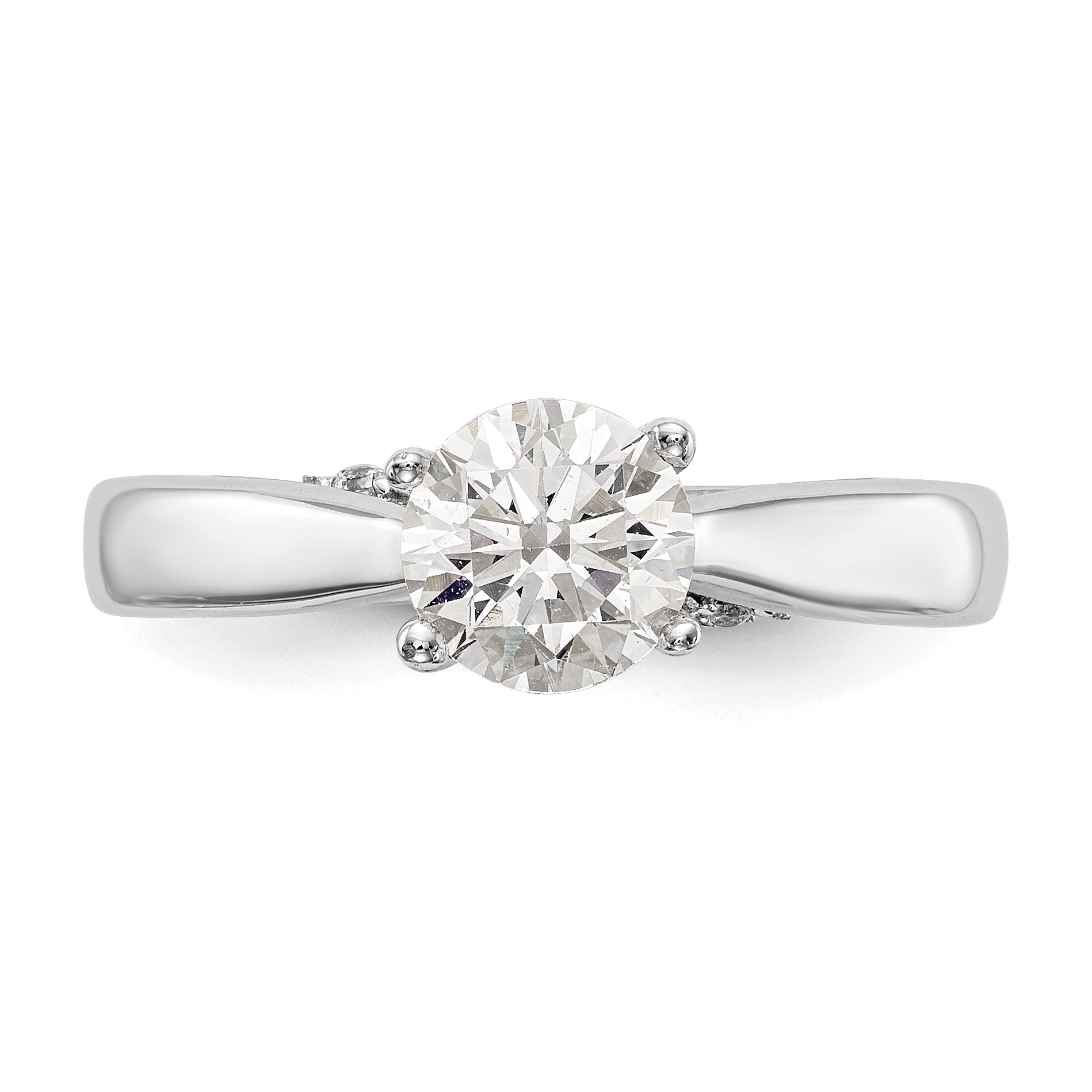 1.00ct. CZ Solid Real 14K White Gold Round Solitaire Engagement Ring Engagement Ring