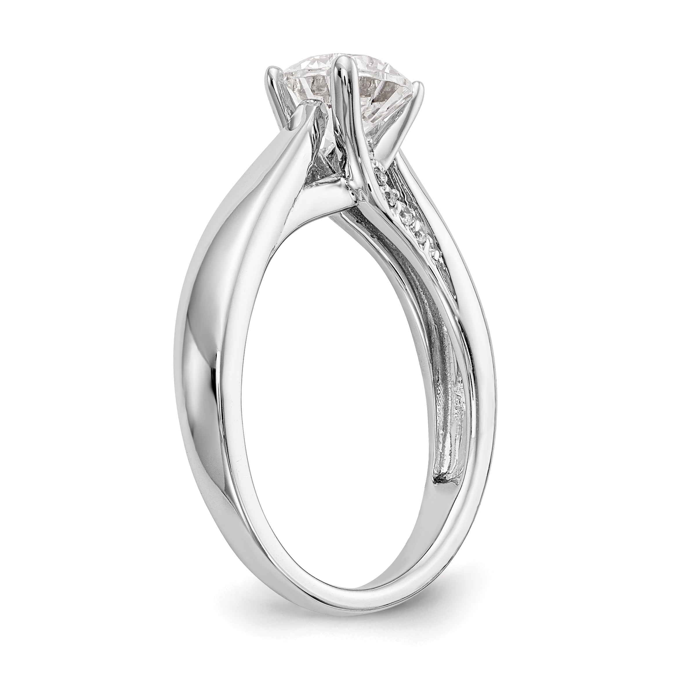 0.50ct. CZ Solid Real 14K White Gold Round Solitaire Engagement Ring Engagement Ring
