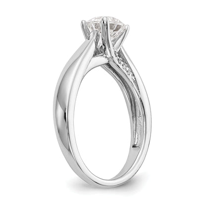 1.00ct. CZ Solid Real 14K White Gold Round Solitaire Engagement Ring Engagement Ring