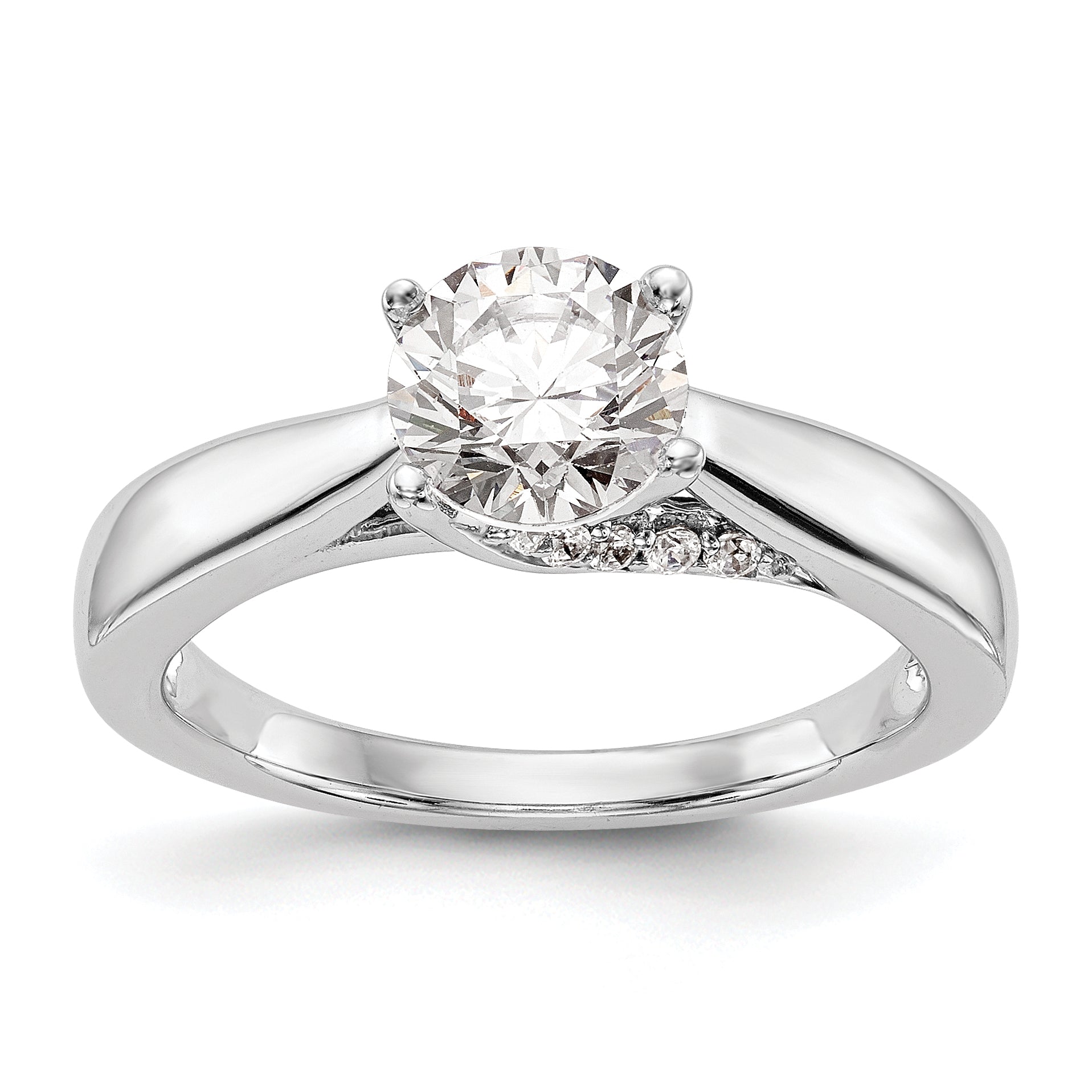1.50ct. CZ Solid Real 14K White Gold Round Solitaire Engagement Ring Engagement Ring