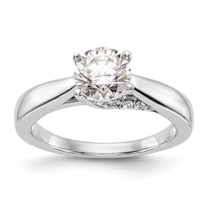 1.00ct. CZ Solid Real 14K White Gold Round Solitaire Engagement Ring Engagement Ring