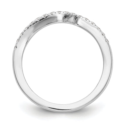 0.25ct. CZ Solid Real 14K White Gold Contoured Wedding Wedding Band Ring