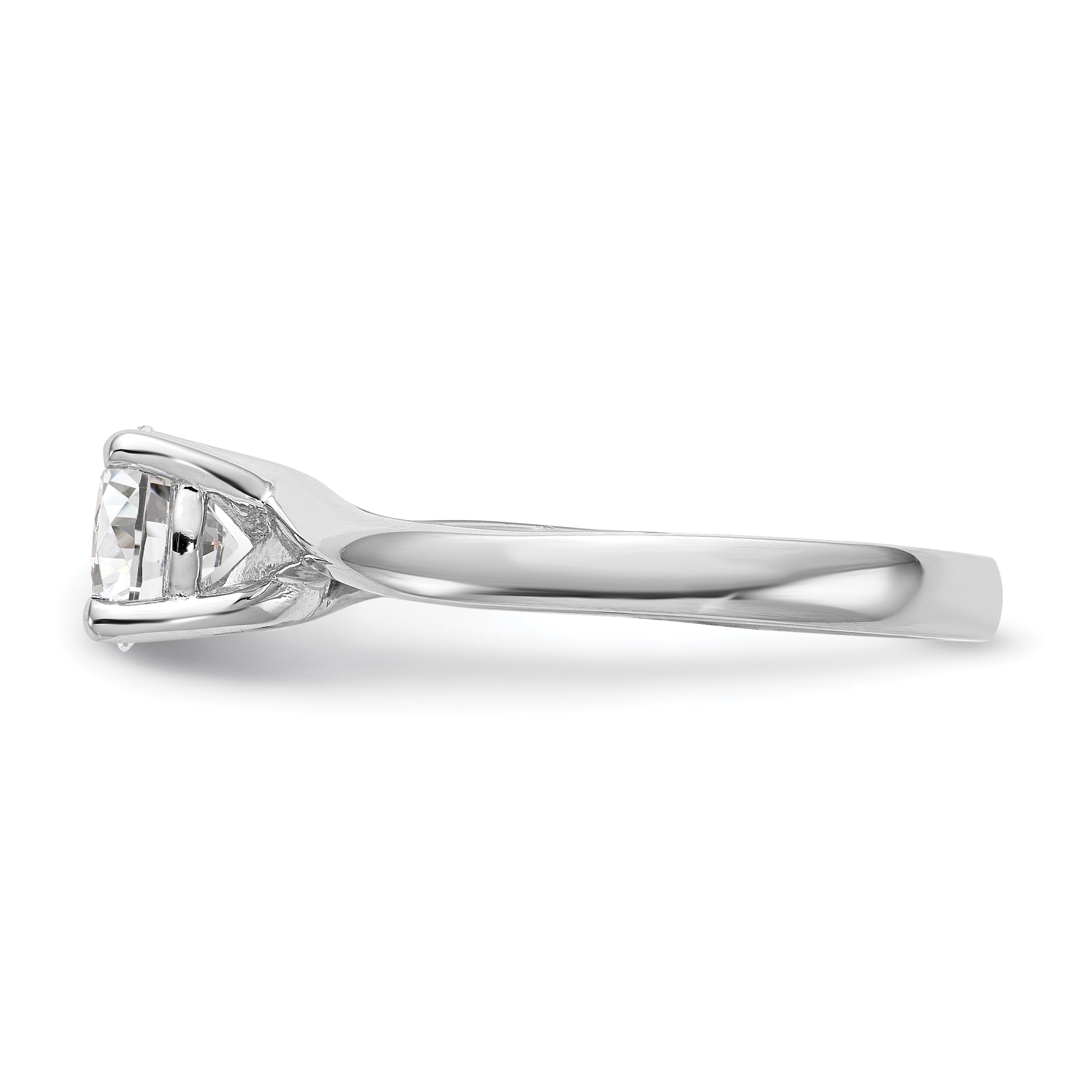 1.25ct. CZ Solid Real 14K White Gold Round Solitaire Engagement Ring Engagement Polished
