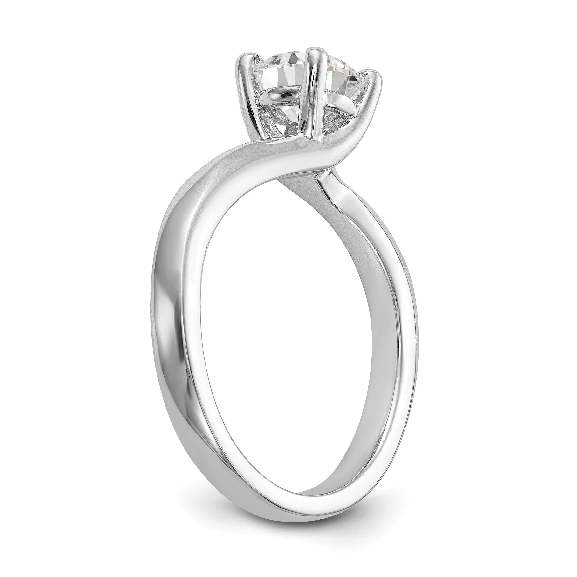 0.50ct. CZ Solid Real 14K White Gold Round Solitaire Engagement Ring Engagement Polished