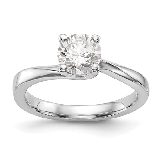 1.00ct. CZ Solid Real 14K White Gold Round Solitaire Engagement Ring Engagement Polished