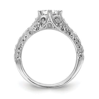 1.00ct. CZ Solid Real 14k White Gold Round Solitaire Engagement Ring