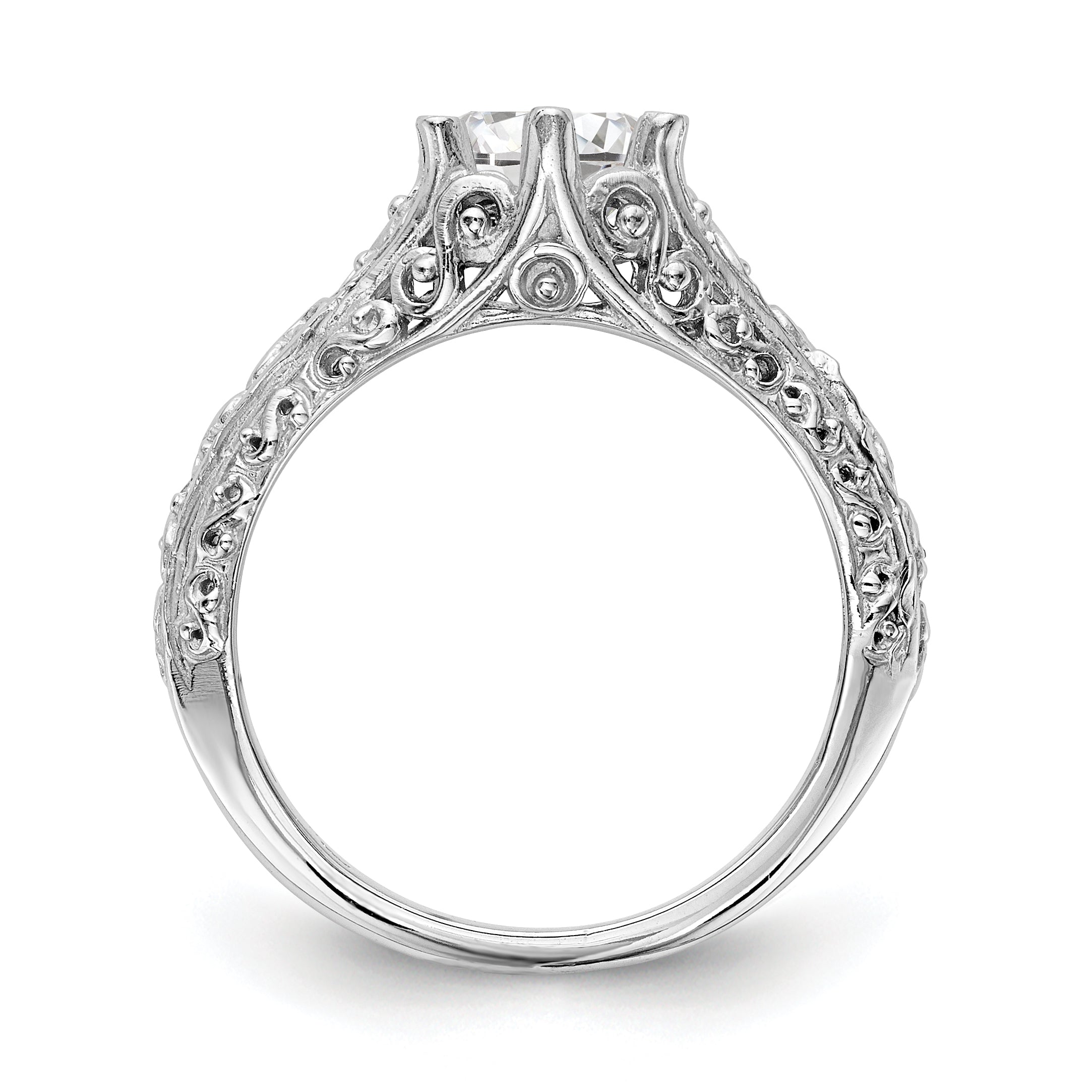 1.25ct. CZ Solid Real 14k White Gold Round Solitaire Engagement Ring