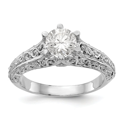 1.00ct. CZ Solid Real 14k White Gold Round Solitaire Engagement Ring