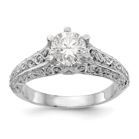 1.25ct. CZ Solid Real 14k White Gold Round Solitaire Engagement Ring