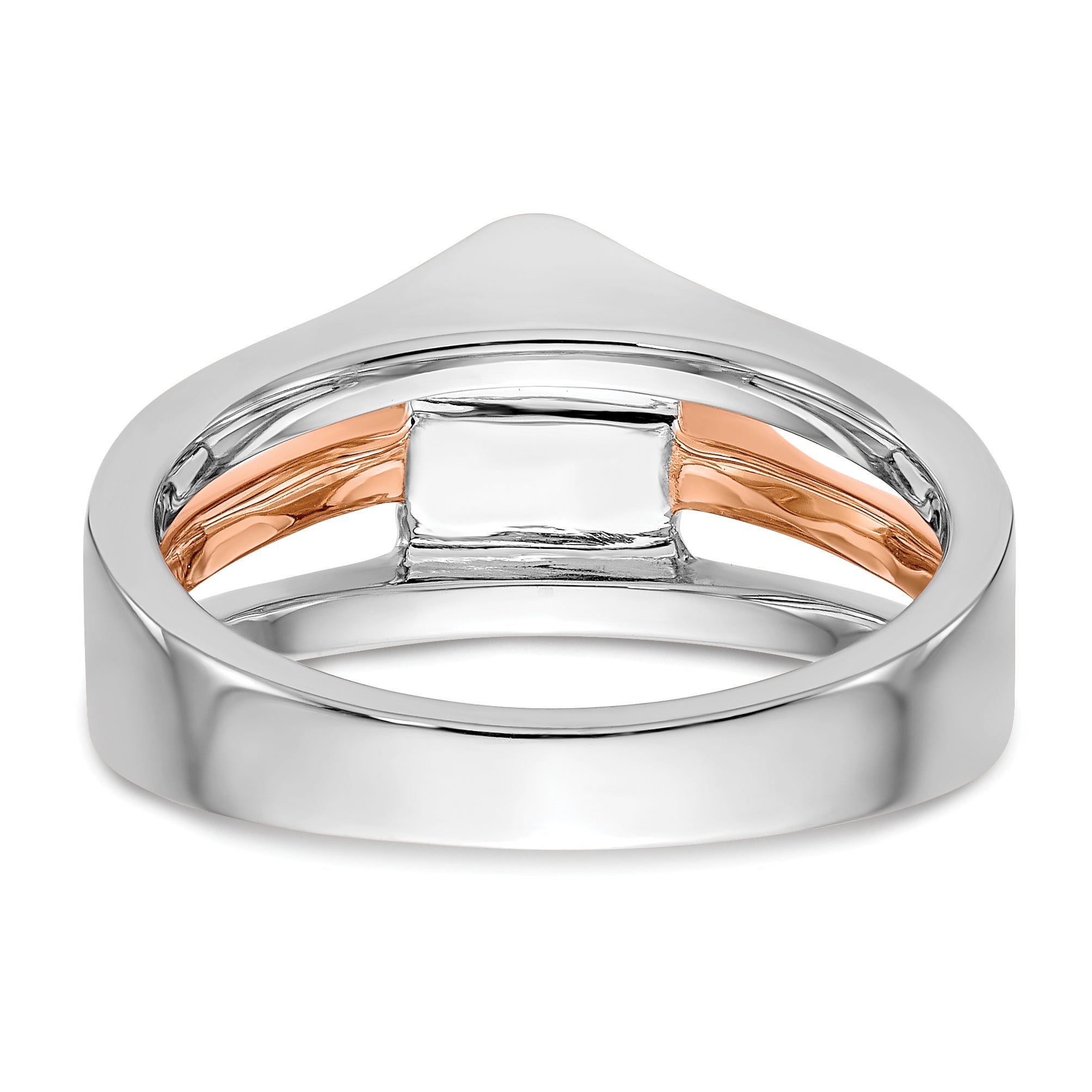 1.00ct. CZ Solid Real 14k Two-tone Round Solitaire Engagement Ring