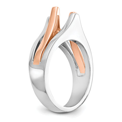 1.00ct. CZ Solid Real 14k Two-tone Round Solitaire Engagement Ring