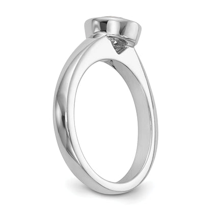 2.00ct. CZ Solid Real 14K White Gold Round Bezel Solitaire Engagement Ring