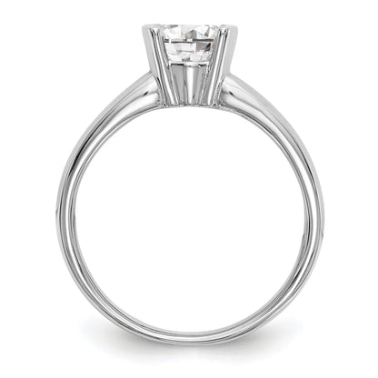 2.00ct. CZ Solid Real 14K White Gold Round Bezel Solitaire Engagement Ring