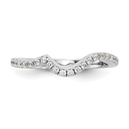 0.29ct. CZ Solid Real 14K White Gold Contoured Wedding Wedding Band Ring