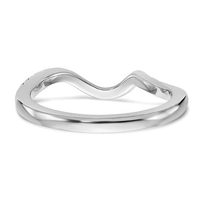 0.29ct. CZ Solid Real 14K White Gold Contoured Wedding Wedding Band Ring