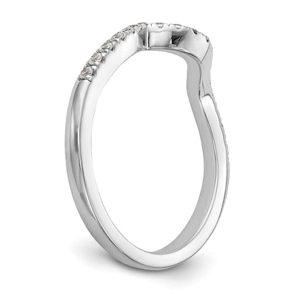 0.29ct. CZ Solid Real 14K White Gold Contoured Wedding Wedding Band Ring