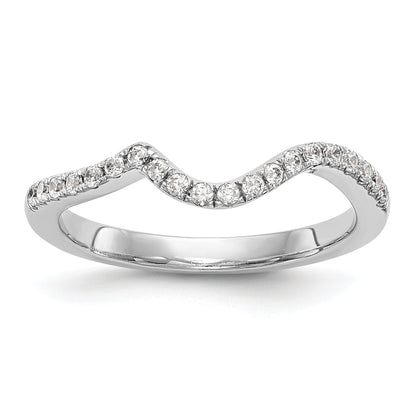 0.29ct. CZ Solid Real 14K White Gold Contoured Wedding Wedding Band Ring