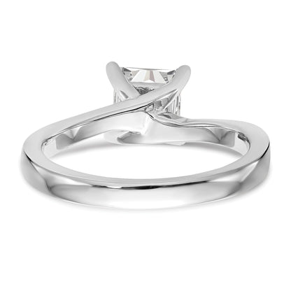 0.25ct. CZ Solid Real 14k White Gold Square Solitaire Engagement Ring