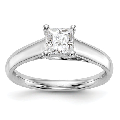 0.75ct. CZ Solid Real 14k White Gold Square Solitaire Engagement Ring