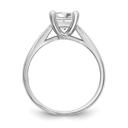 0.33ct. CZ Solid Real 14k White Gold Square Solitaire Engagement Ring