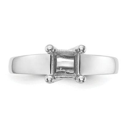 0.50ct. CZ Solid Real 14k White Gold Square Solitaire Engagement Ring