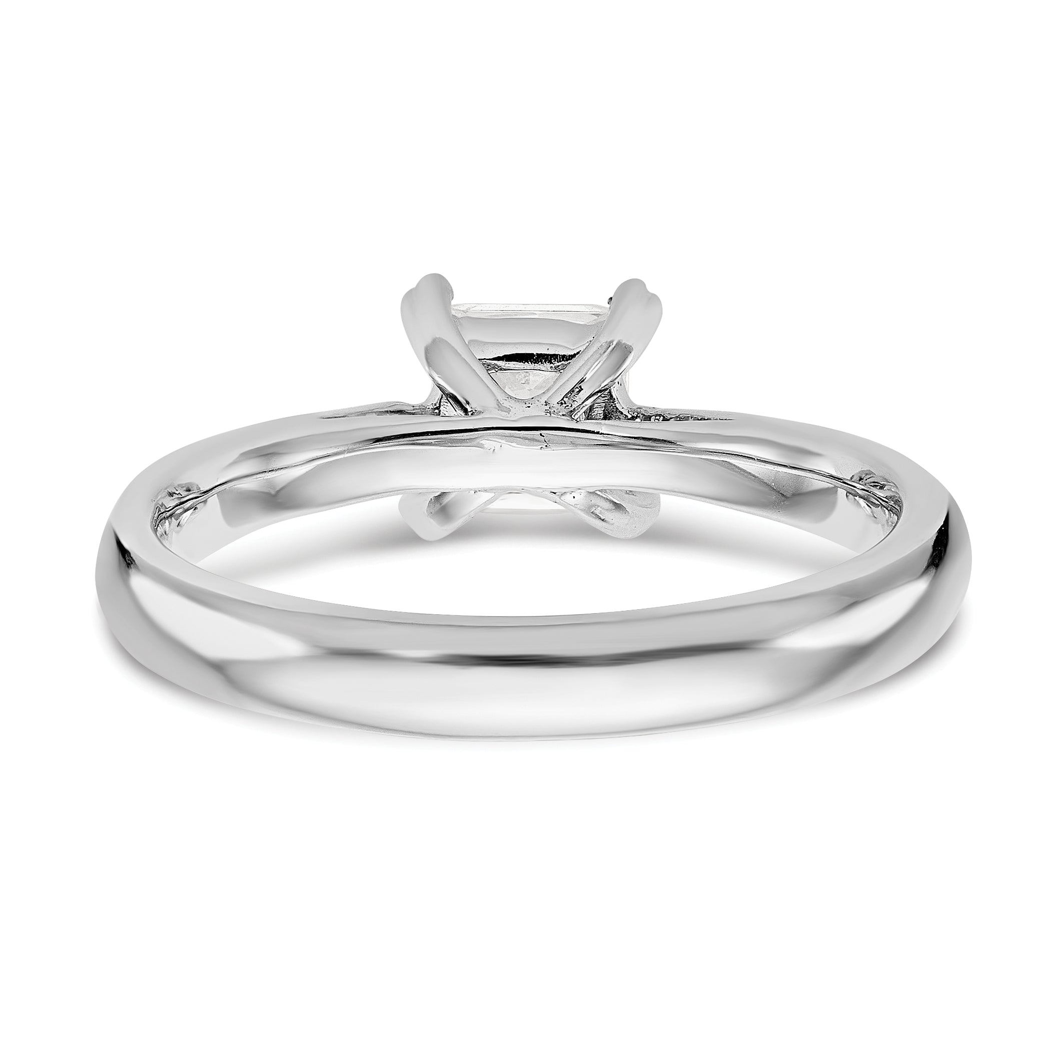 2.00ct. CZ Solid Real 14k White Gold Square Solitaire Engagement Ring