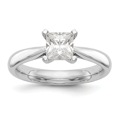 0.25ct. CZ Solid Real 14k White Gold Square Solitaire Engagement Ring