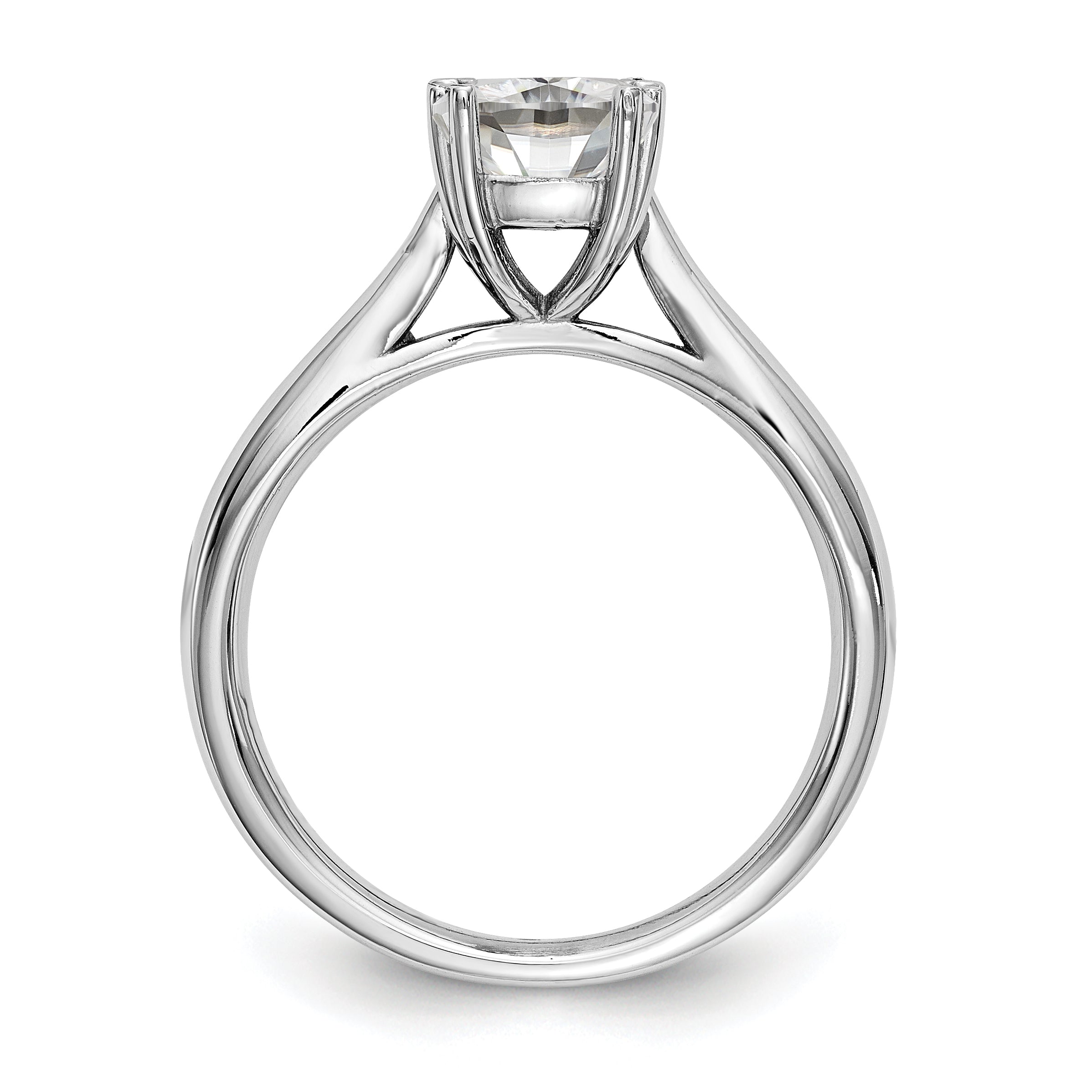 0.33ct. CZ Solid Real 14k White Gold Square Solitaire Engagement Ring