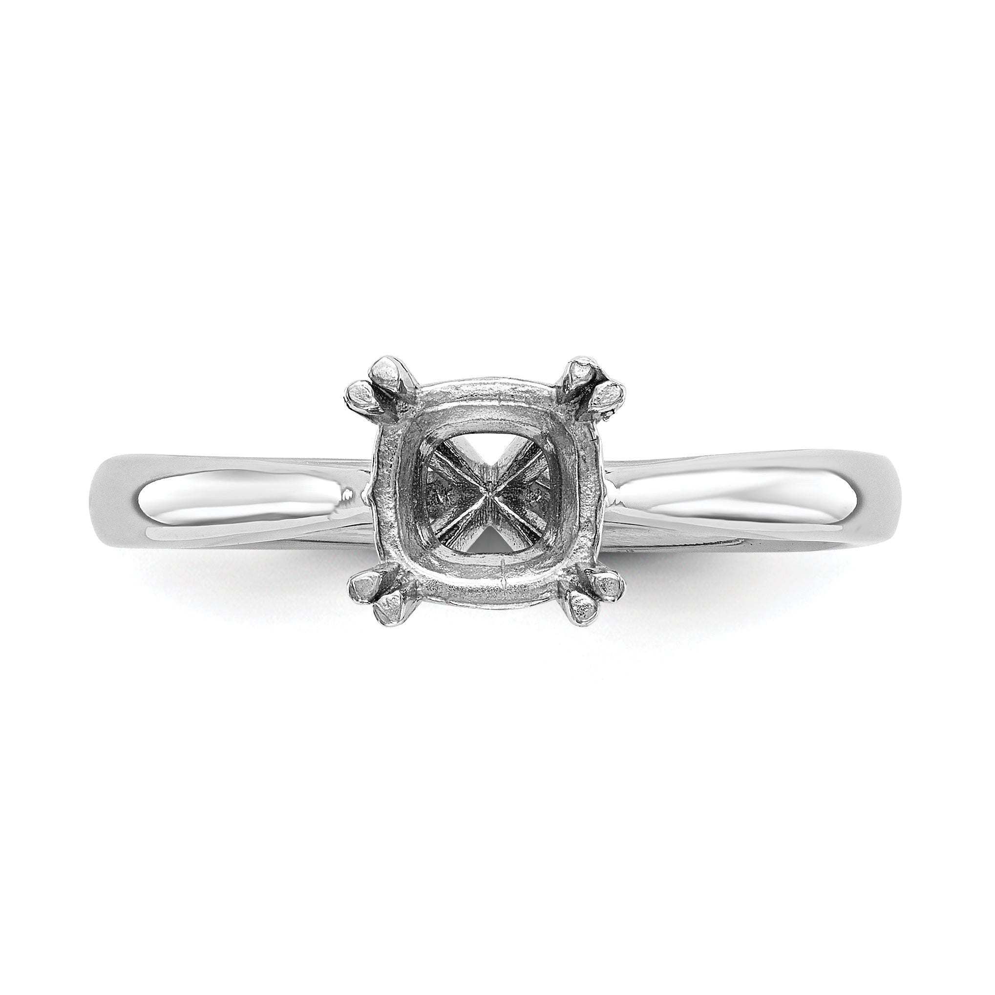 0.33ct. CZ Solid Real 14k White Gold Square Solitaire Engagement Ring