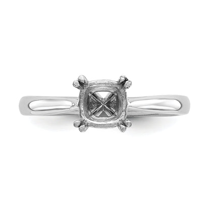0.75ct. CZ Solid Real 14k White Gold Square Solitaire Engagement Ring