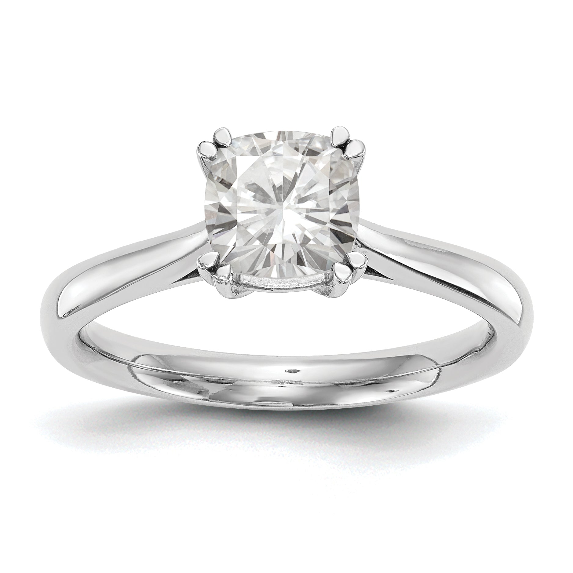 0.33ct. CZ Solid Real 14k White Gold Square Solitaire Engagement Ring