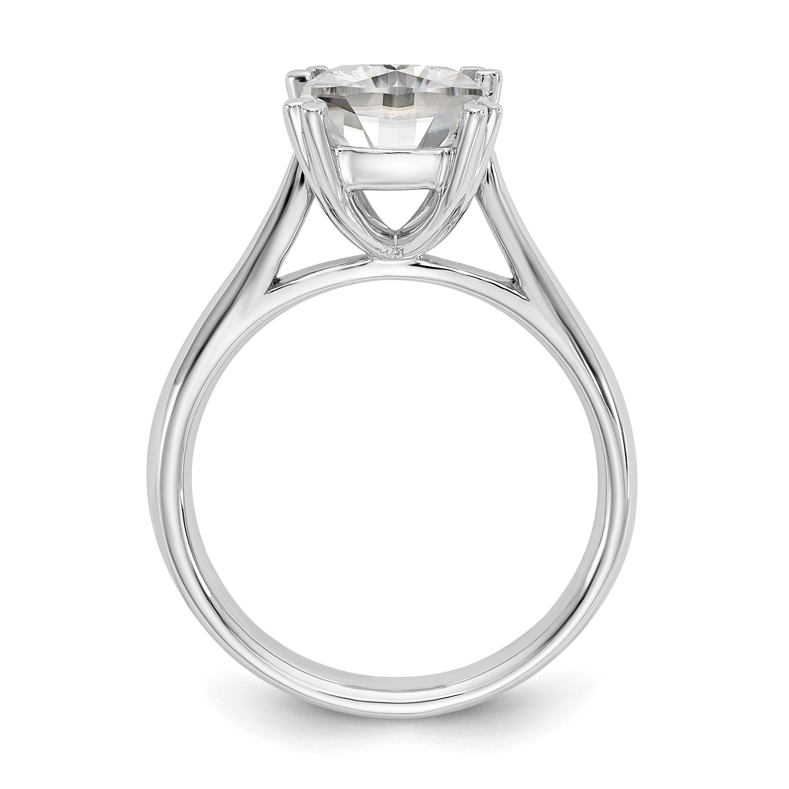 1.75ct. CZ Solid Real 14k White Gold Square Solitaire Engagement Ring