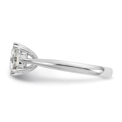 2.50ct. CZ Solid Real 14k White Gold Square Solitaire Engagement Ring