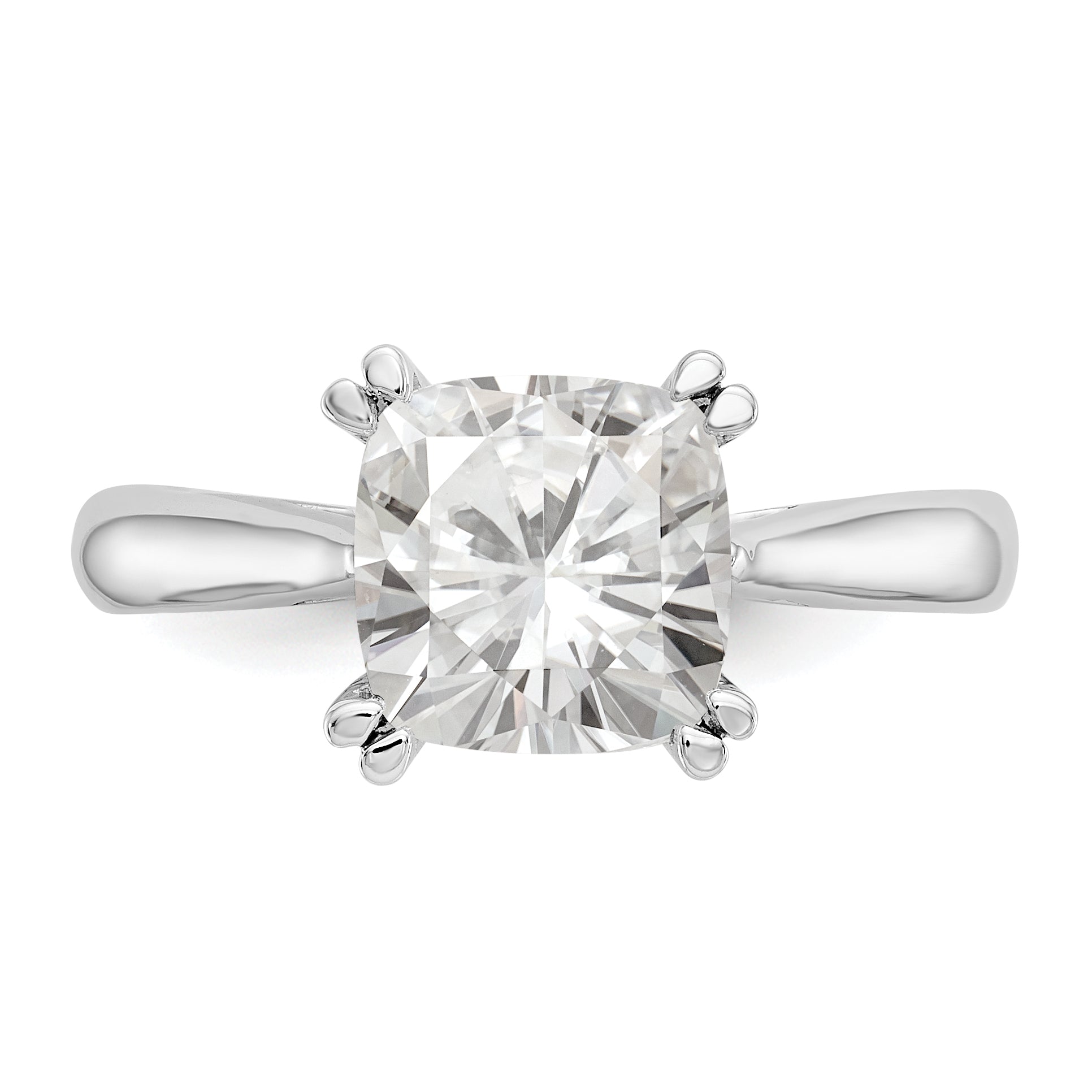 1.25ct. CZ Solid Real 14k White Gold Square Solitaire Engagement Ring