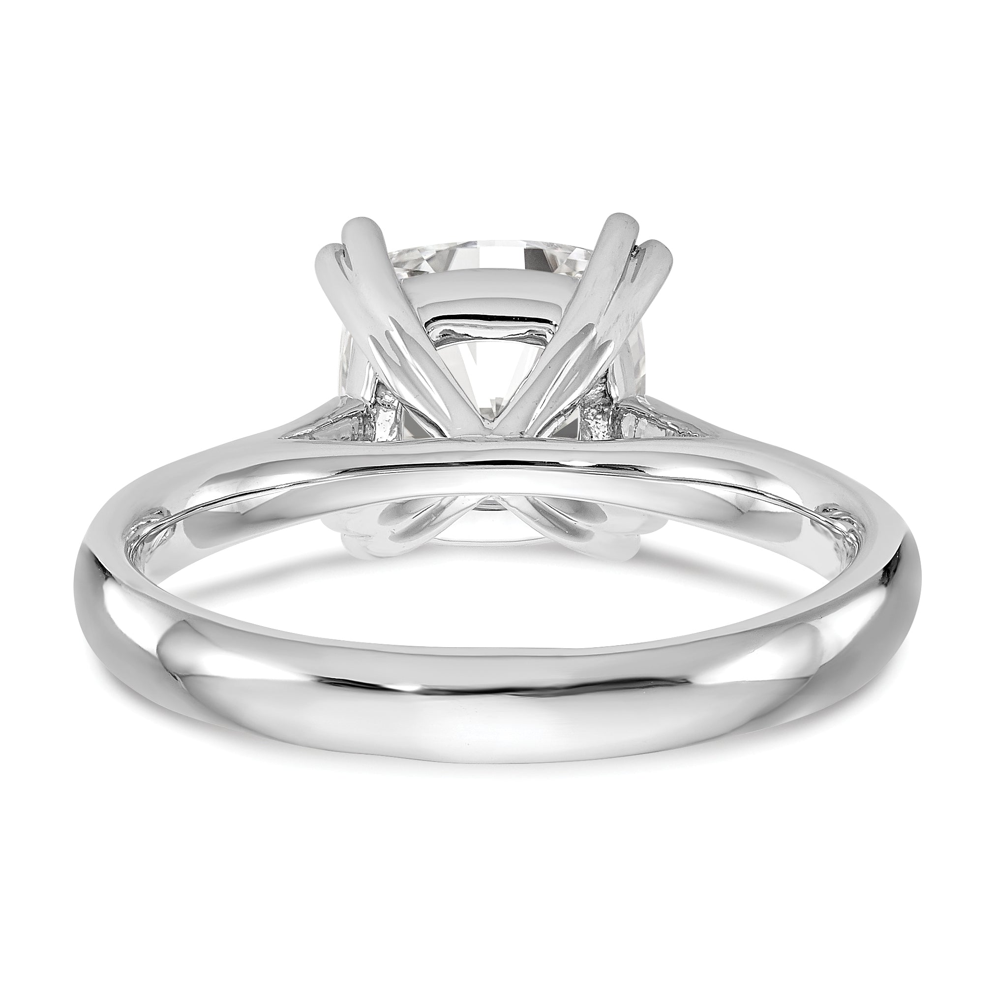 1.25ct. CZ Solid Real 14k White Gold Square Solitaire Engagement Ring