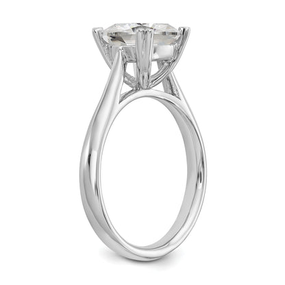 1.25ct. CZ Solid Real 14k White Gold Square Solitaire Engagement Ring