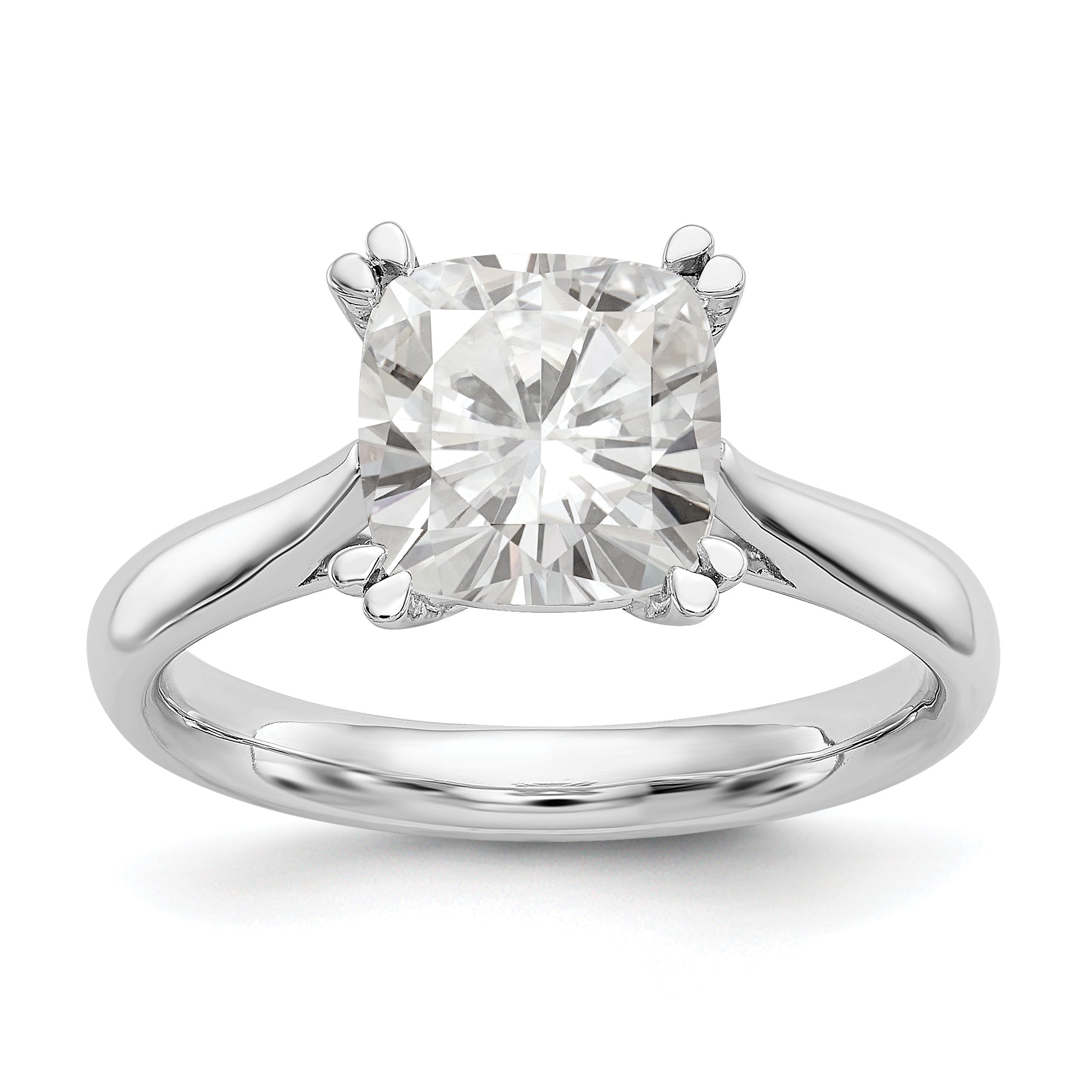 1.25ct. CZ Solid Real 14k White Gold Square Solitaire Engagement Ring